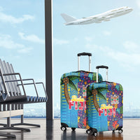 Fijian Coral Reef Luggage Cover with Traditional Tapa Pattern Split Style LT03 - Polynesian Pride