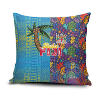 Fijian Coral Reef Pillow Cover with Traditional Tapa Pattern Split Style LT03 Multicolor - Polynesian Pride