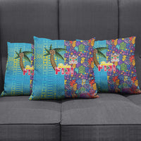 Fijian Coral Reef Pillow Cover with Traditional Tapa Pattern Split Style LT03 - Polynesian Pride