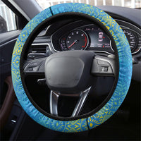 Fijian Coral Reef Steering Wheel Cover with Traditional Tapa Pattern Split Style LT03 - Polynesian Pride
