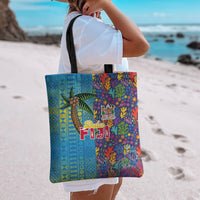 Fijian Coral Reef Tote Bag with Traditional Tapa Pattern Split Style LT03 - Polynesian Pride