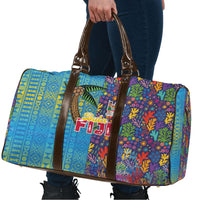 Fijian Coral Reef Travel Bag with Traditional Tapa Pattern Split Style LT03 - Polynesian Pride