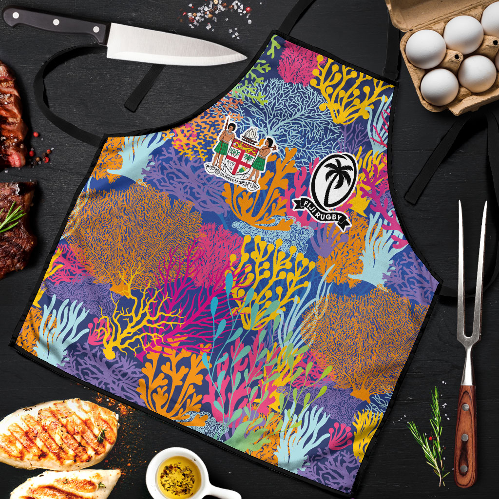 Fijian Rugby Apron Colorful Coral Reef Pre Match Design LT03 Multicolor - Polynesian Pride