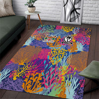 Fijian Rugby Area Rug Colorful Coral Reef Pre Match Design LT03 Multicolor - Polynesian Pride