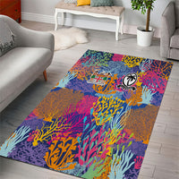 Fijian Rugby Area Rug Colorful Coral Reef Pre Match Design LT03 - Polynesian Pride