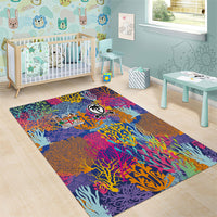 Fijian Rugby Area Rug Colorful Coral Reef Pre Match Design LT03 - Polynesian Pride