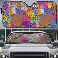 Fijian Rugby Auto Sun Shade Colorful Coral Reef Pre Match Design LT03 Multicolor - Polynesian Pride