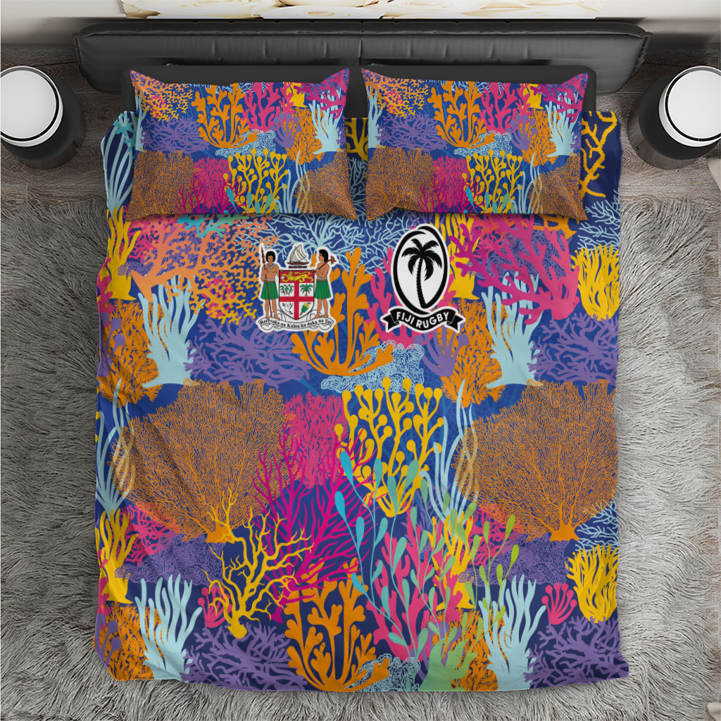 Fijian Rugby Bedding Set Colorful Coral Reef Pre Match Design LT03 Multicolor - Polynesian Pride
