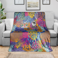 Fijian Rugby Blanket Colorful Coral Reef Pre Match Design LT03 - Polynesian Pride
