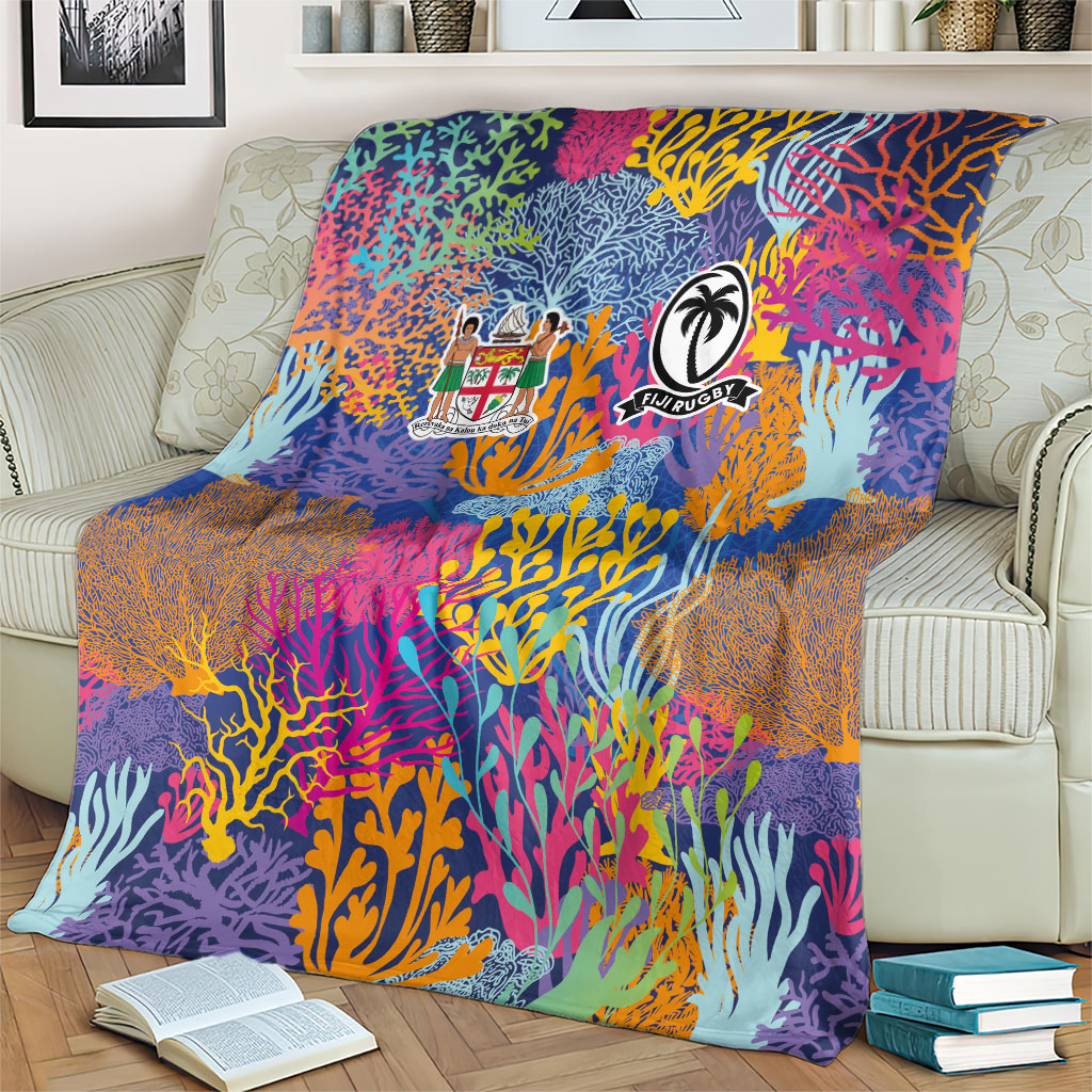 Fijian Rugby Blanket Colorful Coral Reef Pre Match Design LT03 - Polynesian Pride