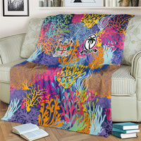 Fijian Rugby Blanket Colorful Coral Reef Pre Match Design LT03 - Polynesian Pride