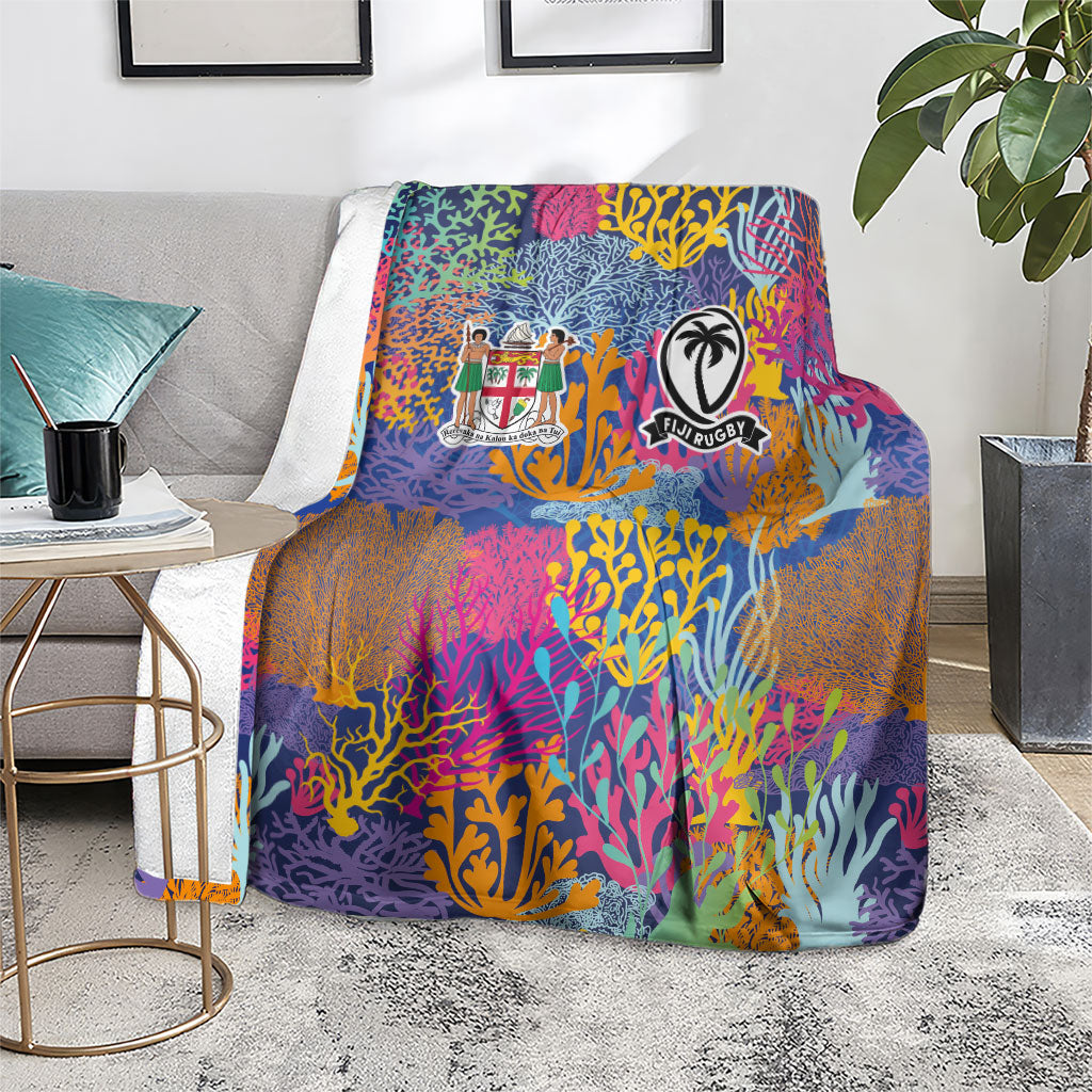 Fijian Rugby Blanket Colorful Coral Reef Pre Match Design LT03 - Polynesian Pride