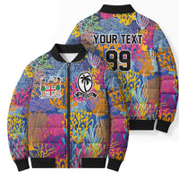 Custom Fijian Rugby Bomber Puffer Jacket Colorful Coral Reef Pre Match Design LT03 - Polynesian Pride