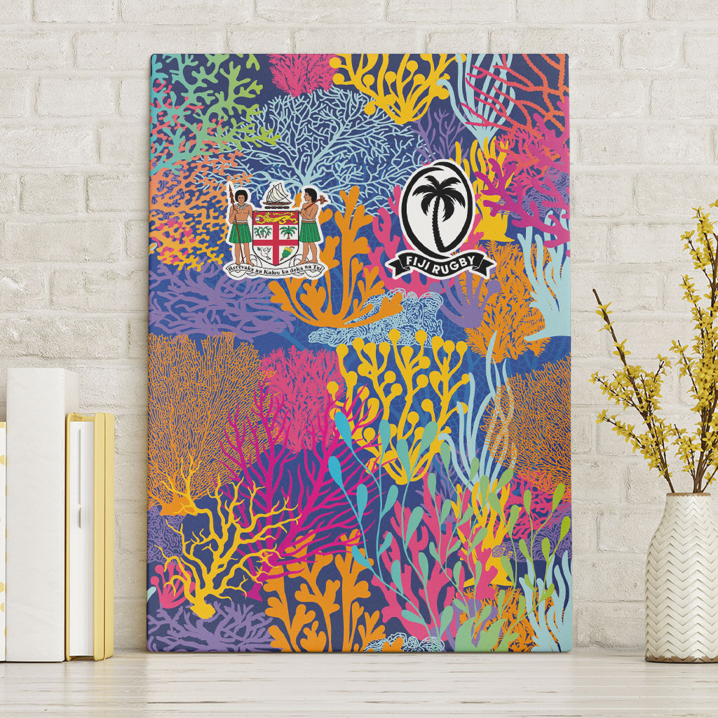 Fijian Rugby Canvas Wall Art Colorful Coral Reef Pre Match Design LT03 Without Frame Multicolor - Polynesian Pride