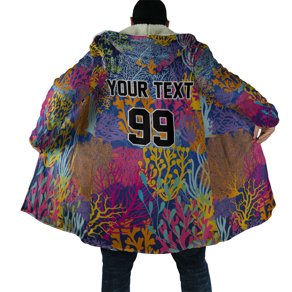 Custom Fijian Rugby Cloak Colorful Coral Reef Pre Match Design LT03 - Polynesian Pride