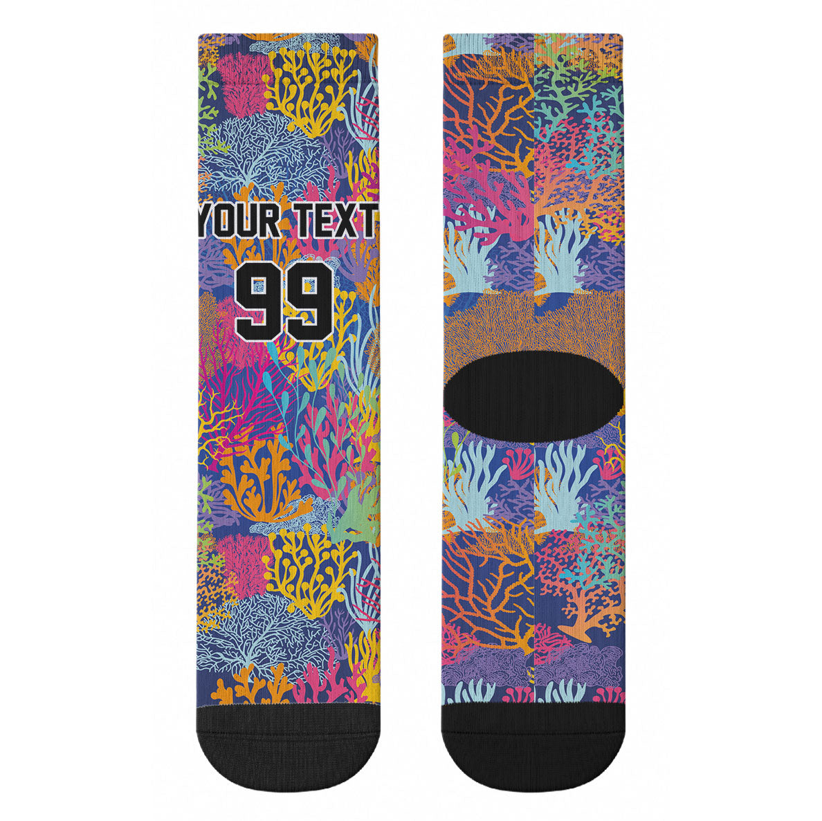 Custom Fijian Rugby Crew Socks Colorful Coral Reef Pre Match Design LT03 - Polynesian Pride