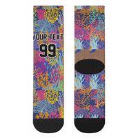 Custom Fijian Rugby Crew Socks Colorful Coral Reef Pre Match Design LT03 - Polynesian Pride