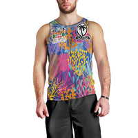 Custom Fijian Rugby Men Tank Top Colorful Coral Reef Pre Match Design LT03 - Polynesian Pride
