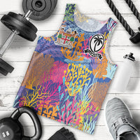 Custom Fijian Rugby Men Tank Top Colorful Coral Reef Pre Match Design LT03 - Polynesian Pride