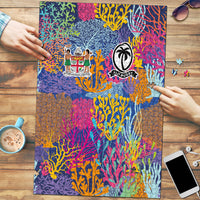 Fijian Rugby Puzzle Colorful Coral Reef Pre Match Design LT03 Multicolor - Polynesian Pride