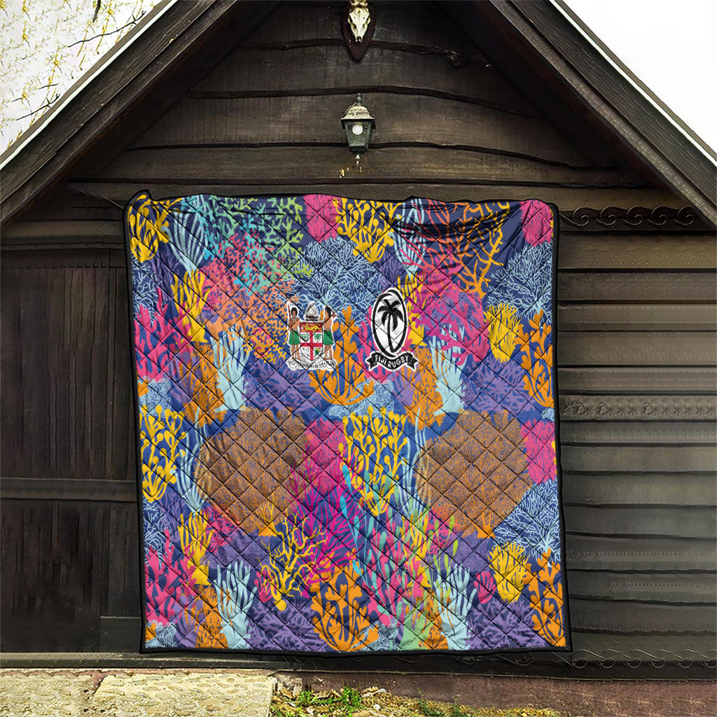 Fijian Rugby Quilt Colorful Coral Reef Pre Match Design LT03 - Polynesian Pride