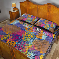 Fijian Rugby Quilt Bed Set Colorful Coral Reef Pre Match Design LT03 - Polynesian Pride