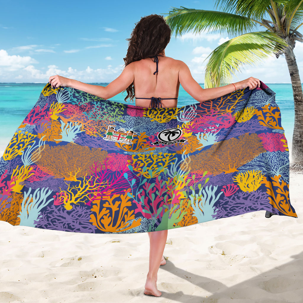 Fijian Rugby Sarong Colorful Coral Reef Pre Match Design LT03 - Polynesian Pride