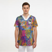 Custom Fijian Rugby Scrub Top Colorful Coral Reef Pre Match Design LT03 - Polynesian Pride