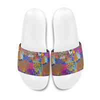 Fijian Rugby Slide Sandals Colorful Coral Reef Pre Match Design LT03 Multicolor - Polynesian Pride