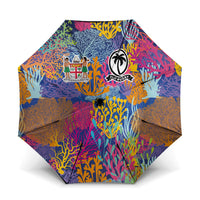 Fijian Rugby Umbrella Colorful Coral Reef Pre Match Design LT03 One Size Folded 11.42 inch Opened Diameter 37.4 inch Multicolor - Polynesian Pride