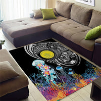 Palau Jellyfish Area Rug Coral Reef with Polynesian Pattern LT03 - Polynesian Pride