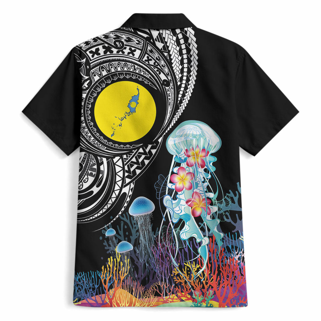 Palau Jellyfish Hawaiian Shirt Coral Reef with Polynesian Pattern LT03 - Polynesian Pride