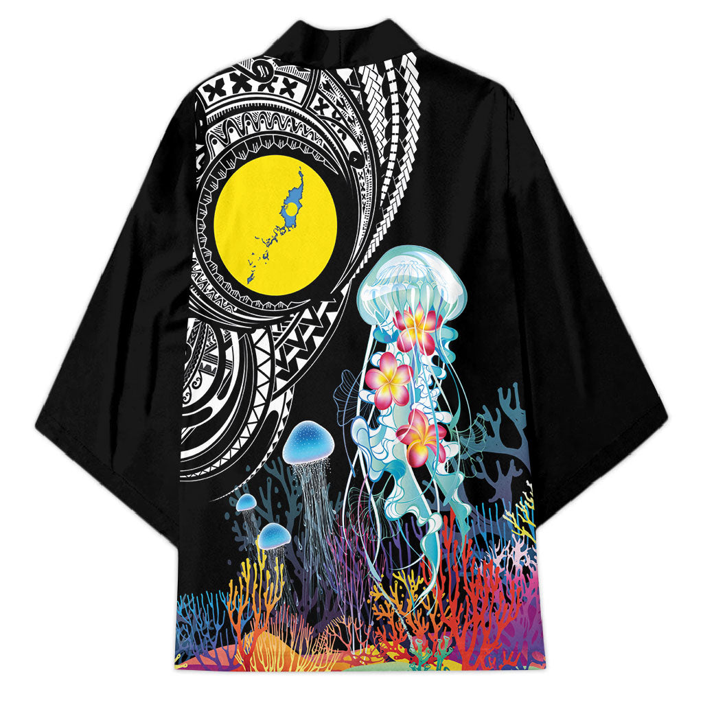 Palau Jellyfish Kimono Coral Reef with Polynesian Pattern LT03 - Polynesian Pride