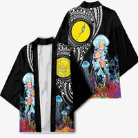 Palau Jellyfish Kimono Coral Reef with Polynesian Pattern LT03 - Polynesian Pride