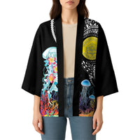 Palau Jellyfish Kimono Coral Reef with Polynesian Pattern LT03 - Polynesian Pride