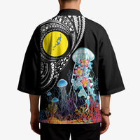 Palau Jellyfish Kimono Coral Reef with Polynesian Pattern LT03 - Polynesian Pride