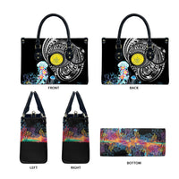 Palau Jellyfish Leather Bag Coral Reef with Polynesian Pattern LT03 - Polynesian Pride