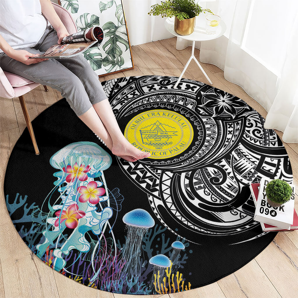 Palau Jellyfish Round Carpet Coral Reef with Polynesian Pattern LT03 - Polynesian Pride