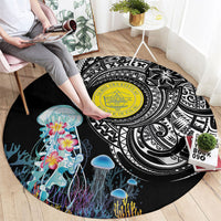 Palau Jellyfish Round Carpet Coral Reef with Polynesian Pattern LT03 - Polynesian Pride