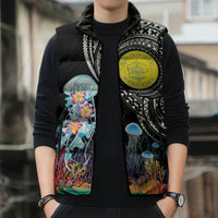 Palau Jellyfish Sleeveless Puffer Jacket Coral Reef with Polynesian Pattern LT03 - Polynesian Pride