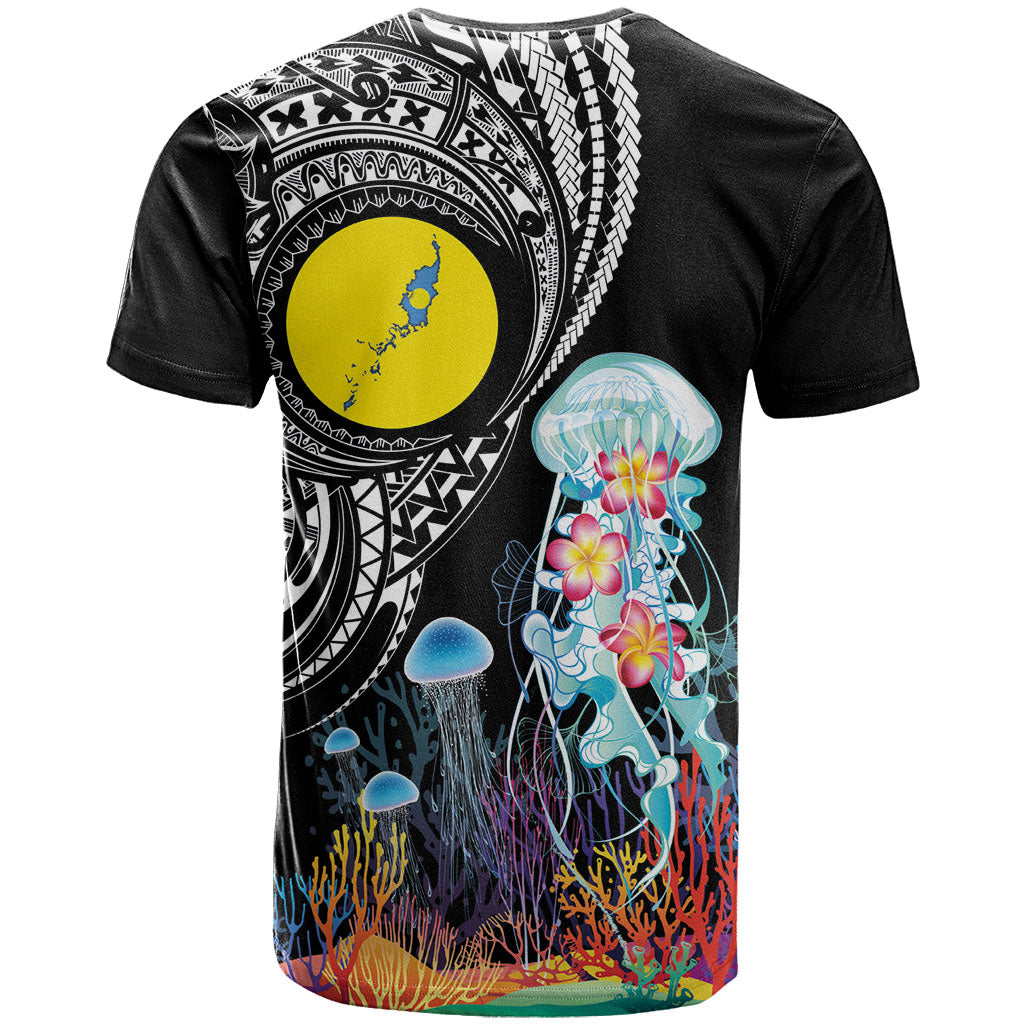 Palau Jellyfish T Shirt Coral Reef with Polynesian Pattern LT03 - Polynesian Pride