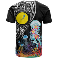 Palau Jellyfish T Shirt Coral Reef with Polynesian Pattern LT03 - Polynesian Pride