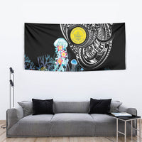 Palau Jellyfish Tapestry Coral Reef with Polynesian Pattern LT03 - Polynesian Pride