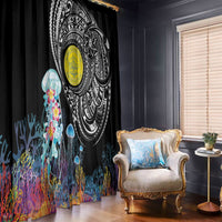 Palau Jellyfish Window Curtain Coral Reef with Polynesian Pattern LT03 - Polynesian Pride