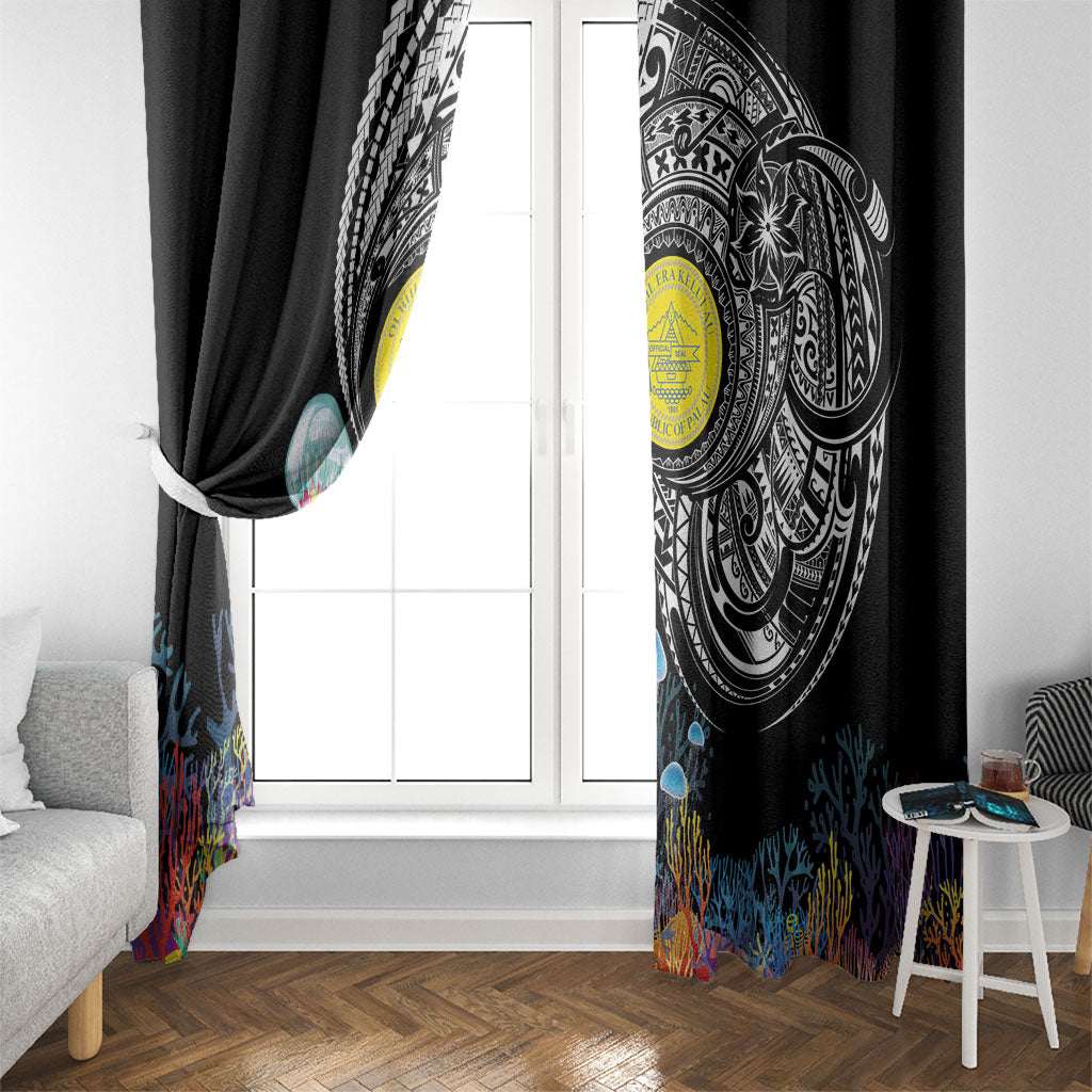 Palau Jellyfish Window Curtain Coral Reef with Polynesian Pattern LT03 - Polynesian Pride