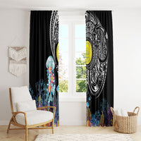 Palau Jellyfish Window Curtain Coral Reef with Polynesian Pattern LT03 - Polynesian Pride