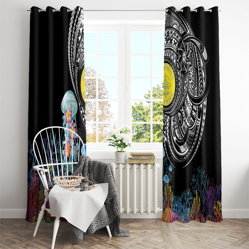 Palau Jellyfish Window Curtain Coral Reef with Polynesian Pattern LT03 - Polynesian Pride