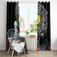 Palau Jellyfish Window Curtain Coral Reef with Polynesian Pattern LT03 - Polynesian Pride