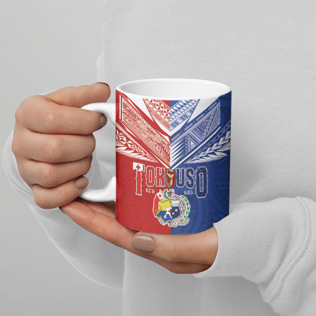 Personalised Tokouso Tonga Samoa Ceramic Mug Proud of Brotherhood LT03 - Polynesian Pride