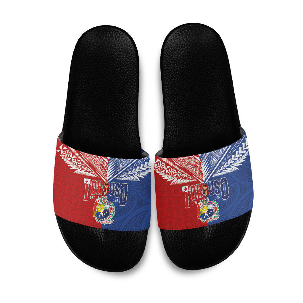 Tokouso Tonga Samoa Slide Sandals Proud of Brotherhood LT03 Multicolor - Polynesian Pride